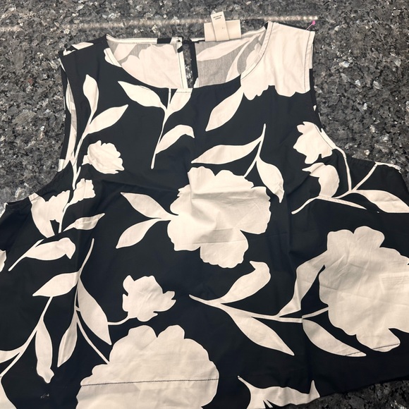 kate spade Tops - Kate Spade Black and White Floral Top